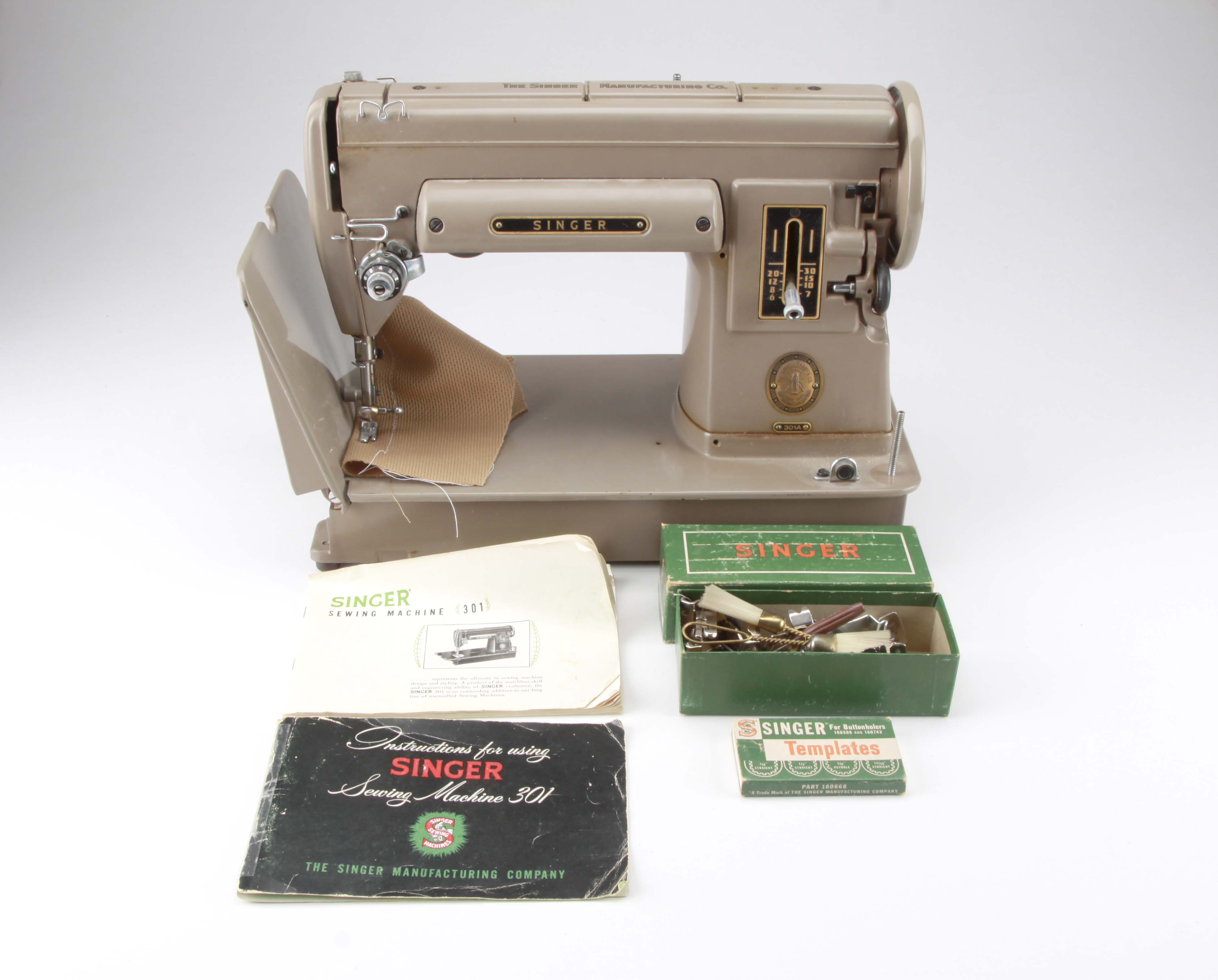 Vintage Singer 301A Sewing Machine with Case
