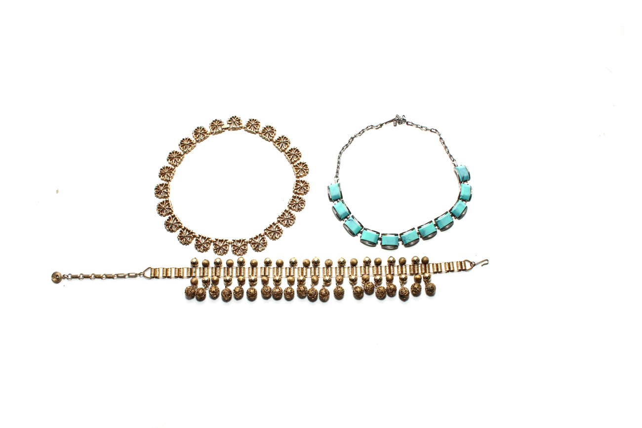 Collection of Vintage Costume Chokers Including Trifari