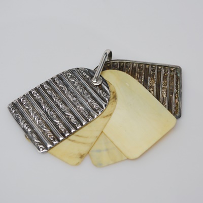 Antique Sterling Silver and Celluloid Chatelaine Dance Card Book