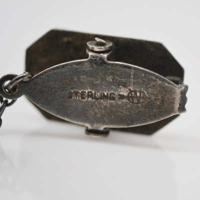 Antique Sterling Silver Bulldog Baby Bib Clips by Webster Company