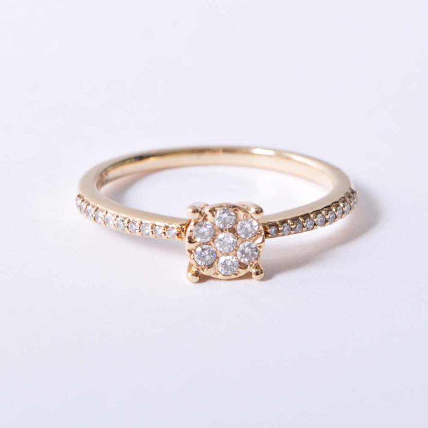 10K Gold Petite Diamond Cluster Ring