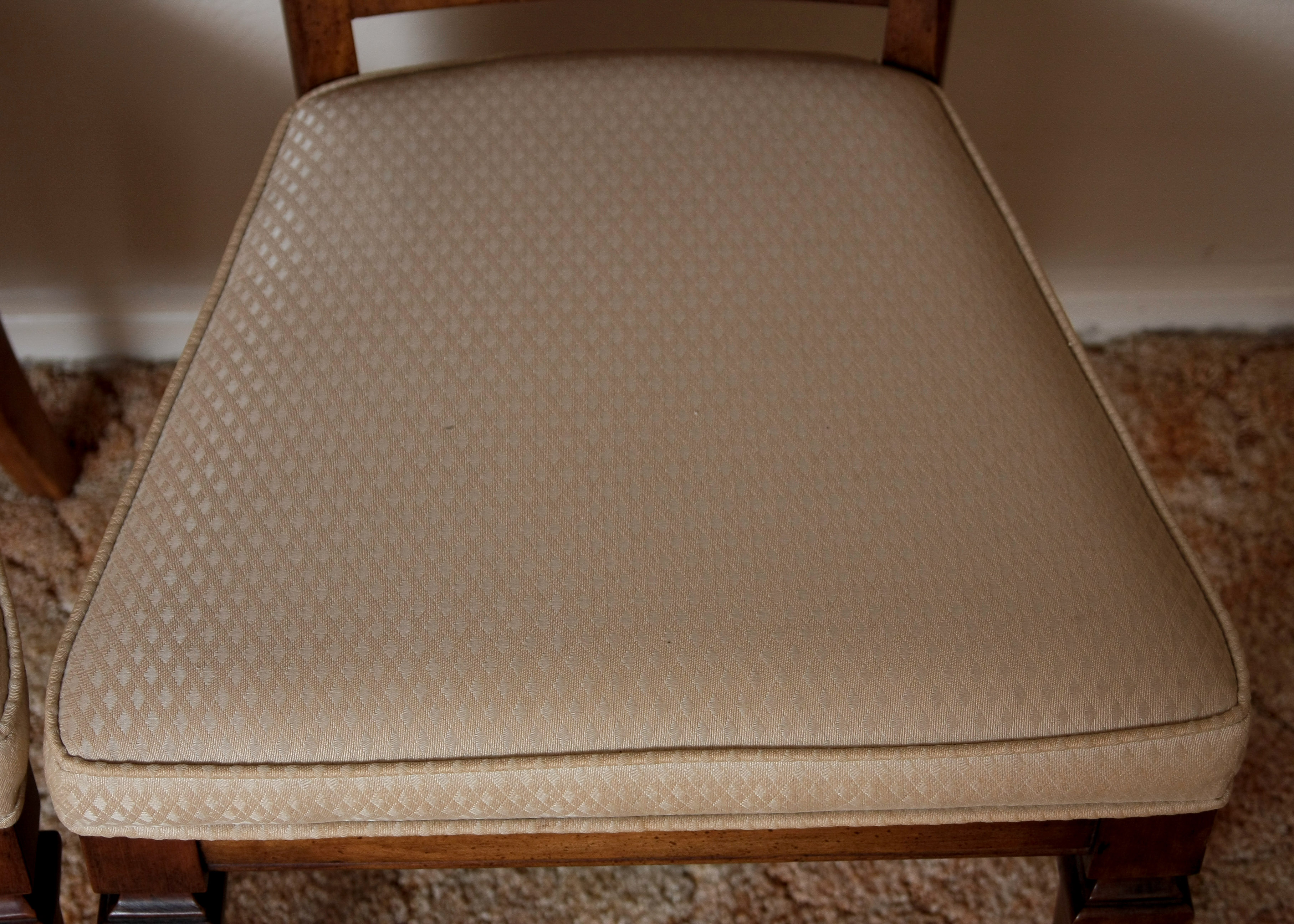 Stanley Furniture China Cabinet With Complementary Dining Table and Cane Back Chairs