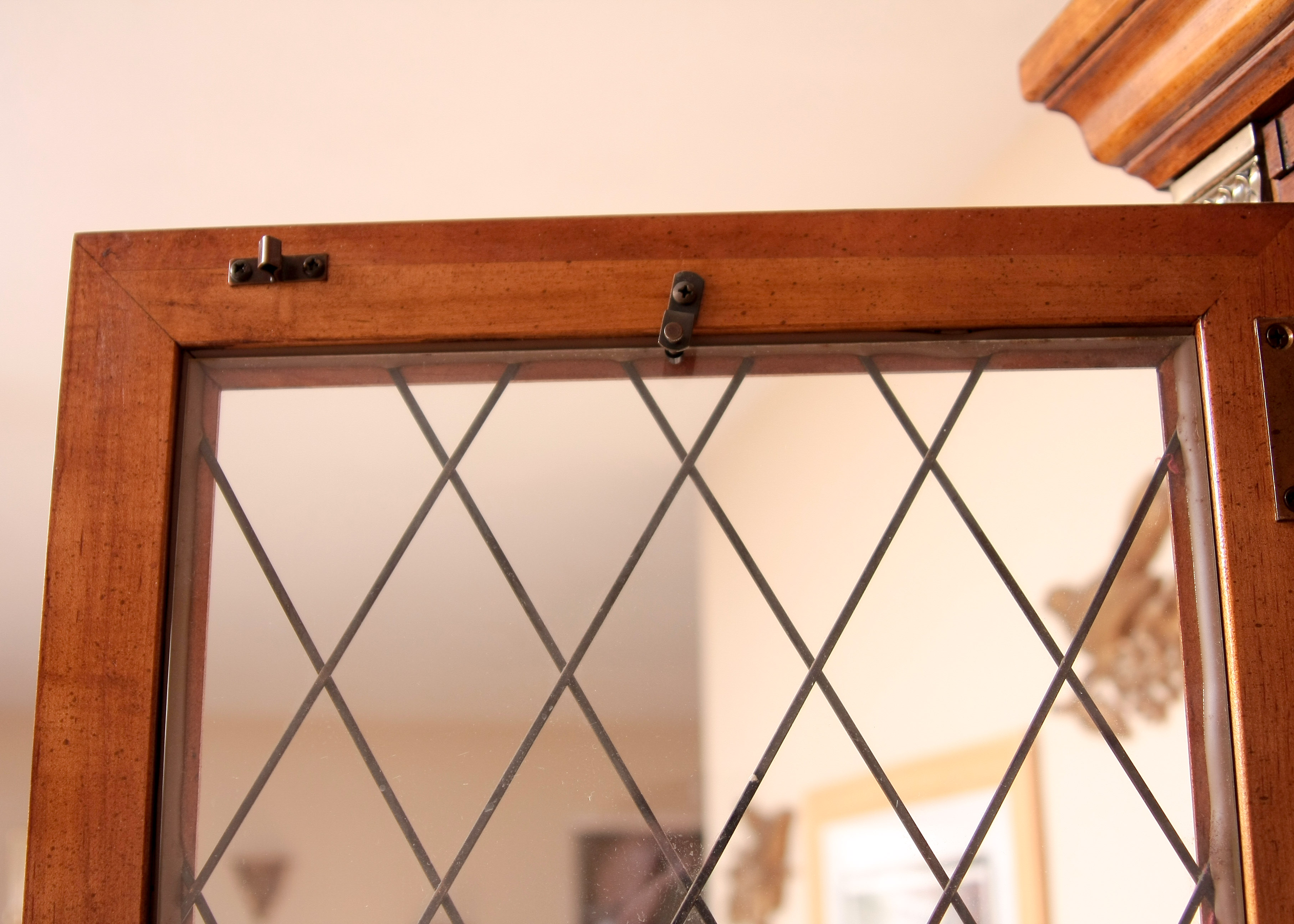 Stanley Furniture China Cabinet With Complementary Dining Table and Cane Back Chairs