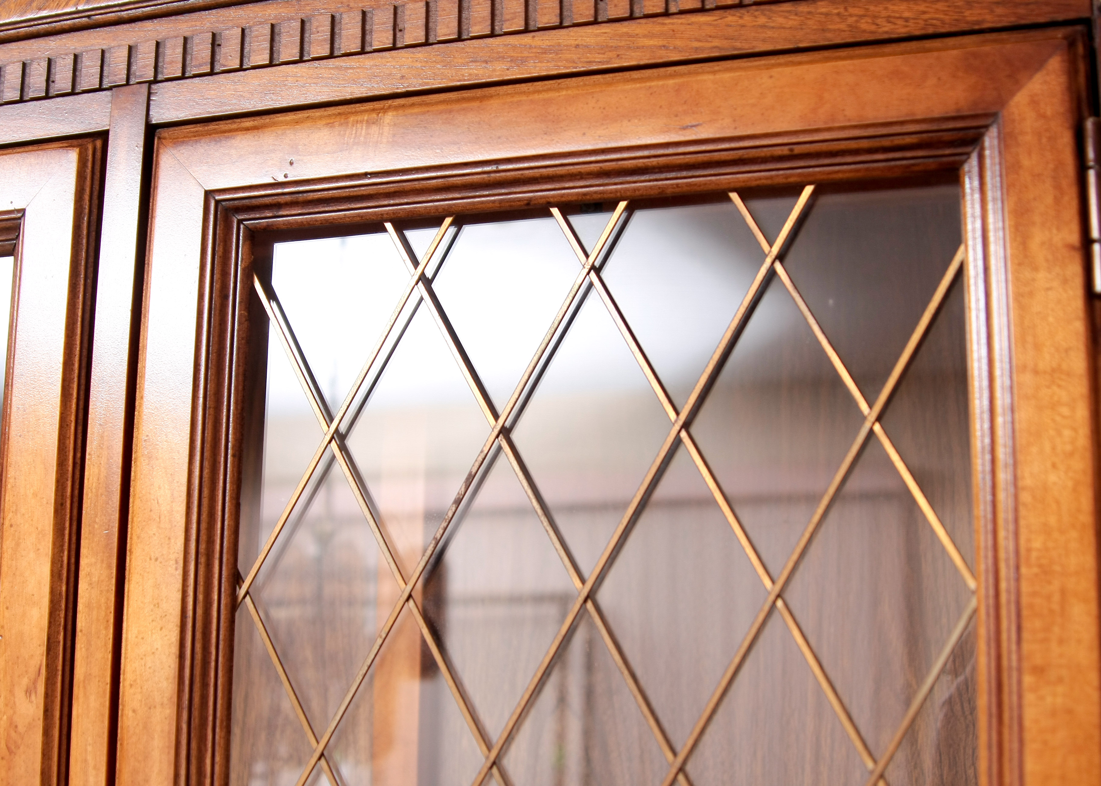 Stanley Furniture China Cabinet With Complementary Dining Table and Cane Back Chairs