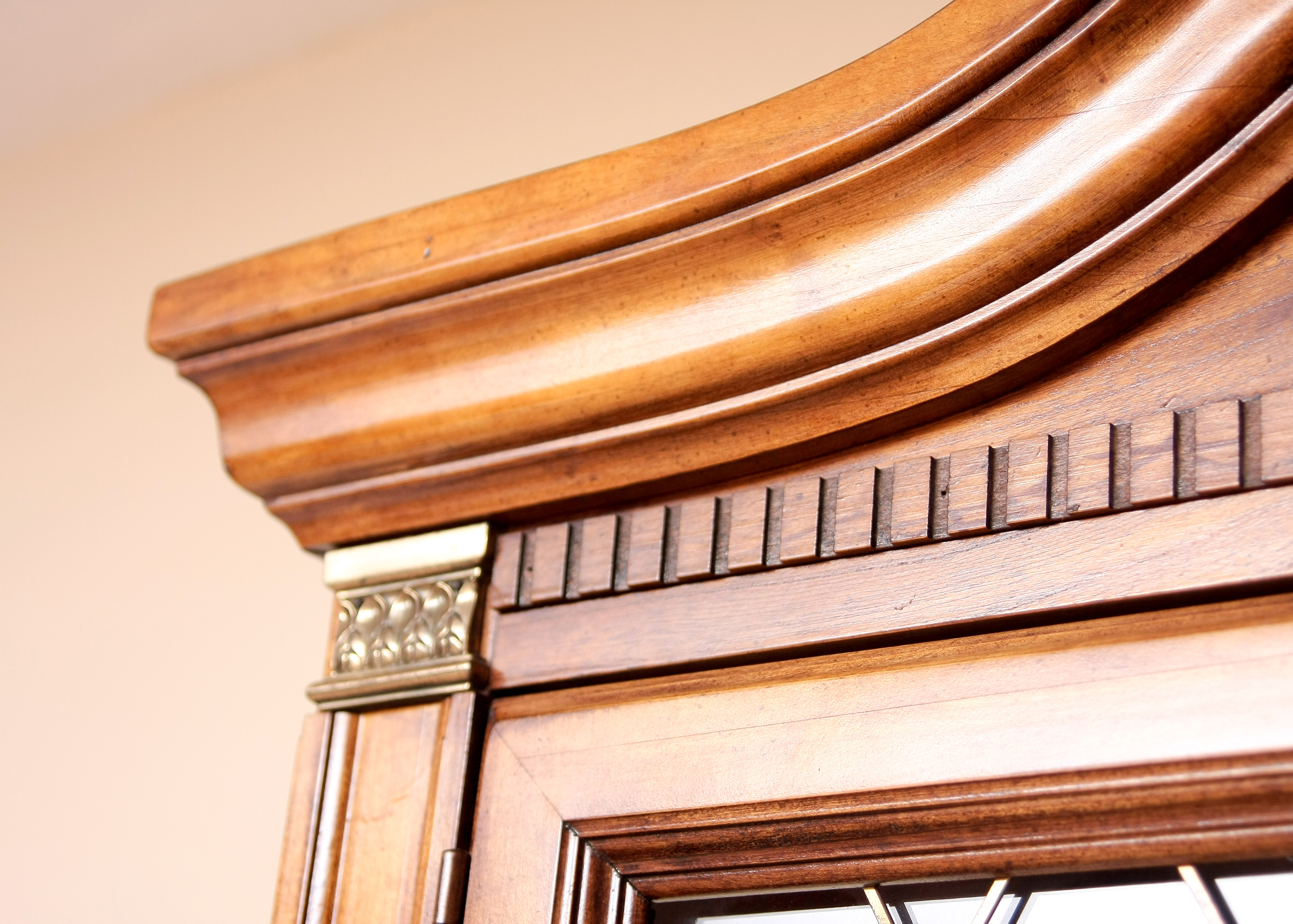 Stanley Furniture China Cabinet With Complementary Dining Table and Cane Back Chairs