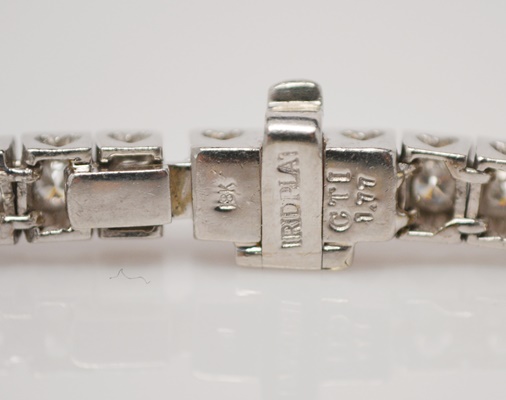 Vintage Platinum 1.95 CTW Diamond Heart Link Tennis Bracelet