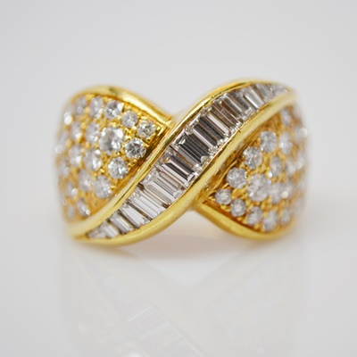 18K Yellow Gold 2.00 CTW Diamond Dome Style Ring