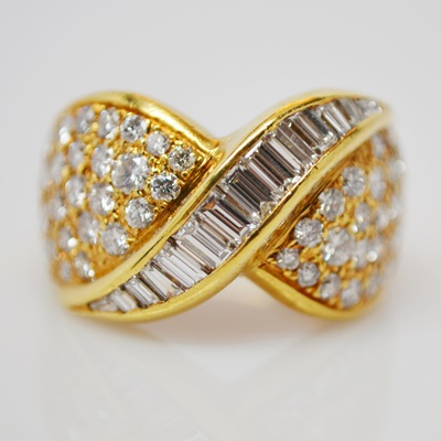 18K Yellow Gold 2.00 CTW Diamond Dome Style Ring