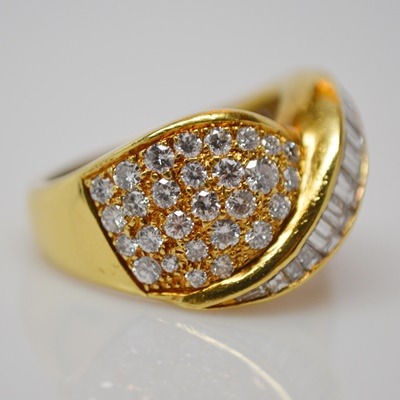 18K Yellow Gold 2.00 CTW Diamond Dome Style Ring