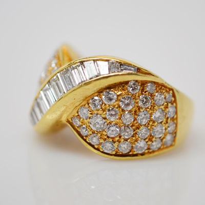 18K Yellow Gold 2.00 CTW Diamond Dome Style Ring