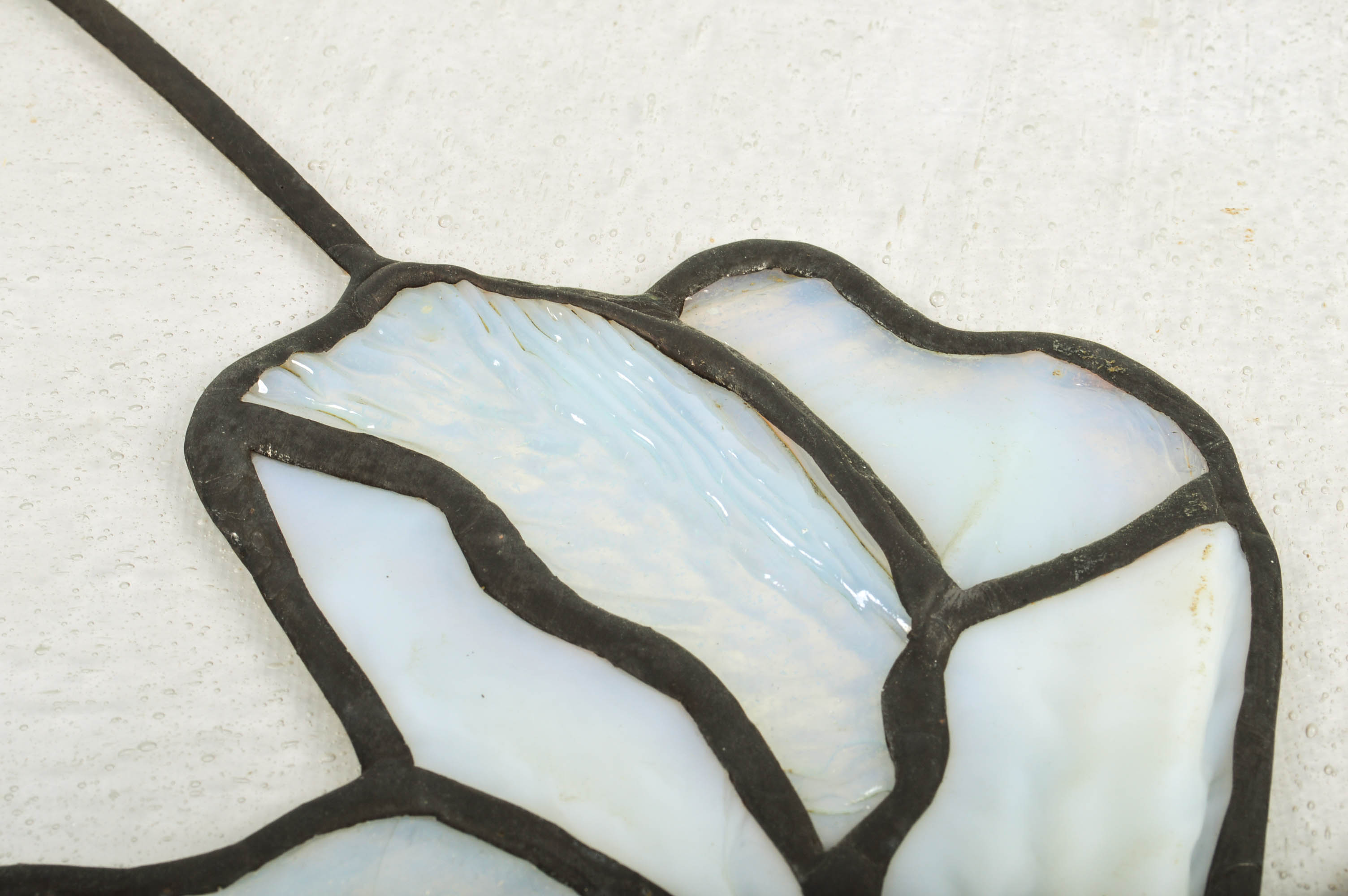 Two Quarter Round Salvaged Stained Glass Windows