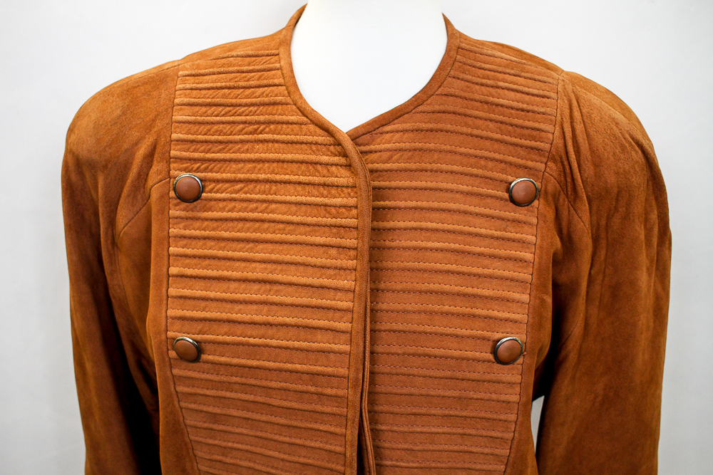 Ted Lapidus Chestnut Suede Skirt Suit