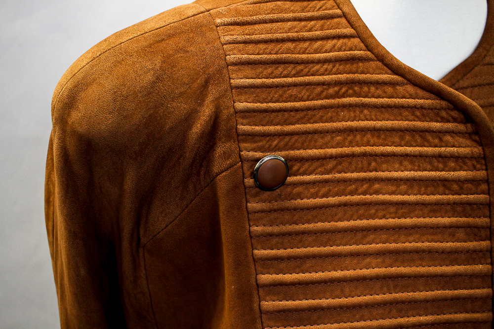 Ted Lapidus Chestnut Suede Skirt Suit