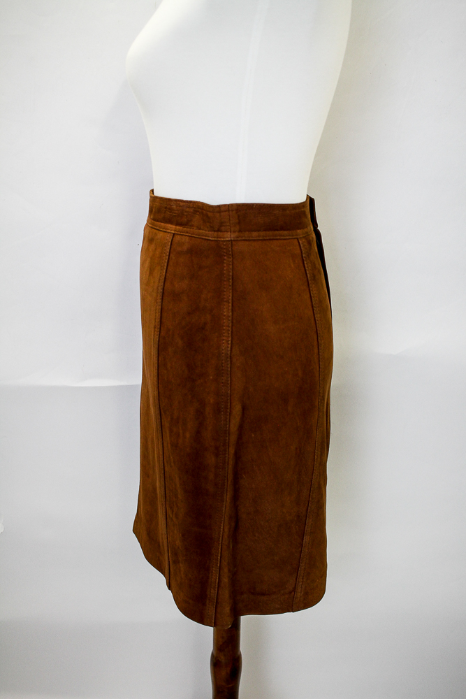 Ted Lapidus Chestnut Suede Skirt Suit