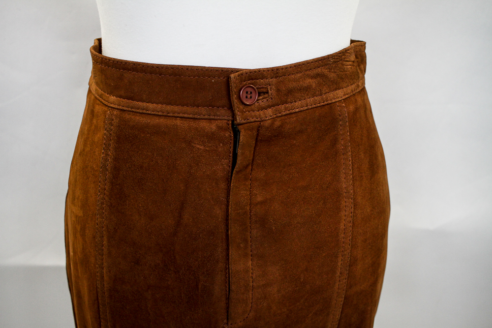 Ted Lapidus Chestnut Suede Skirt Suit