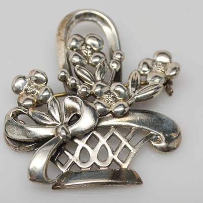 Three Sterling Silver Brooches