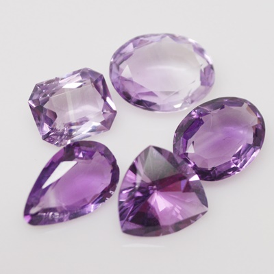 Five Loose 30.56 CTW Natural Amethyst Gemstones
