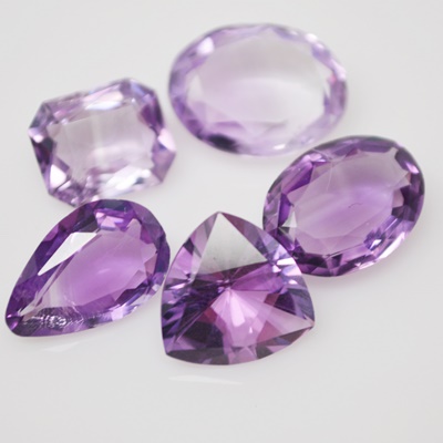 Five Loose 30.56 CTW Natural Amethyst Gemstones