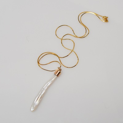 14K Yellow Gold Freshwater Pearl Pendant/Necklace