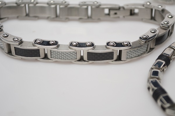 Men's Stainless Steel Necklace and Two Bracelets