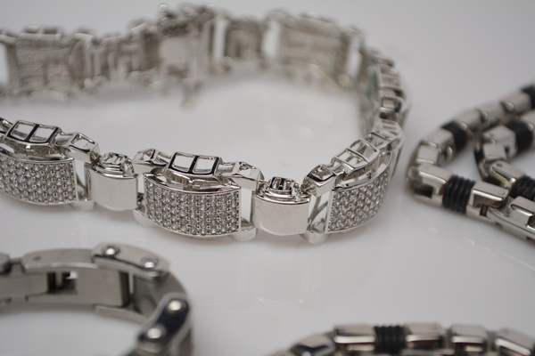 Men's Stainless Steel Necklace and Two Bracelets