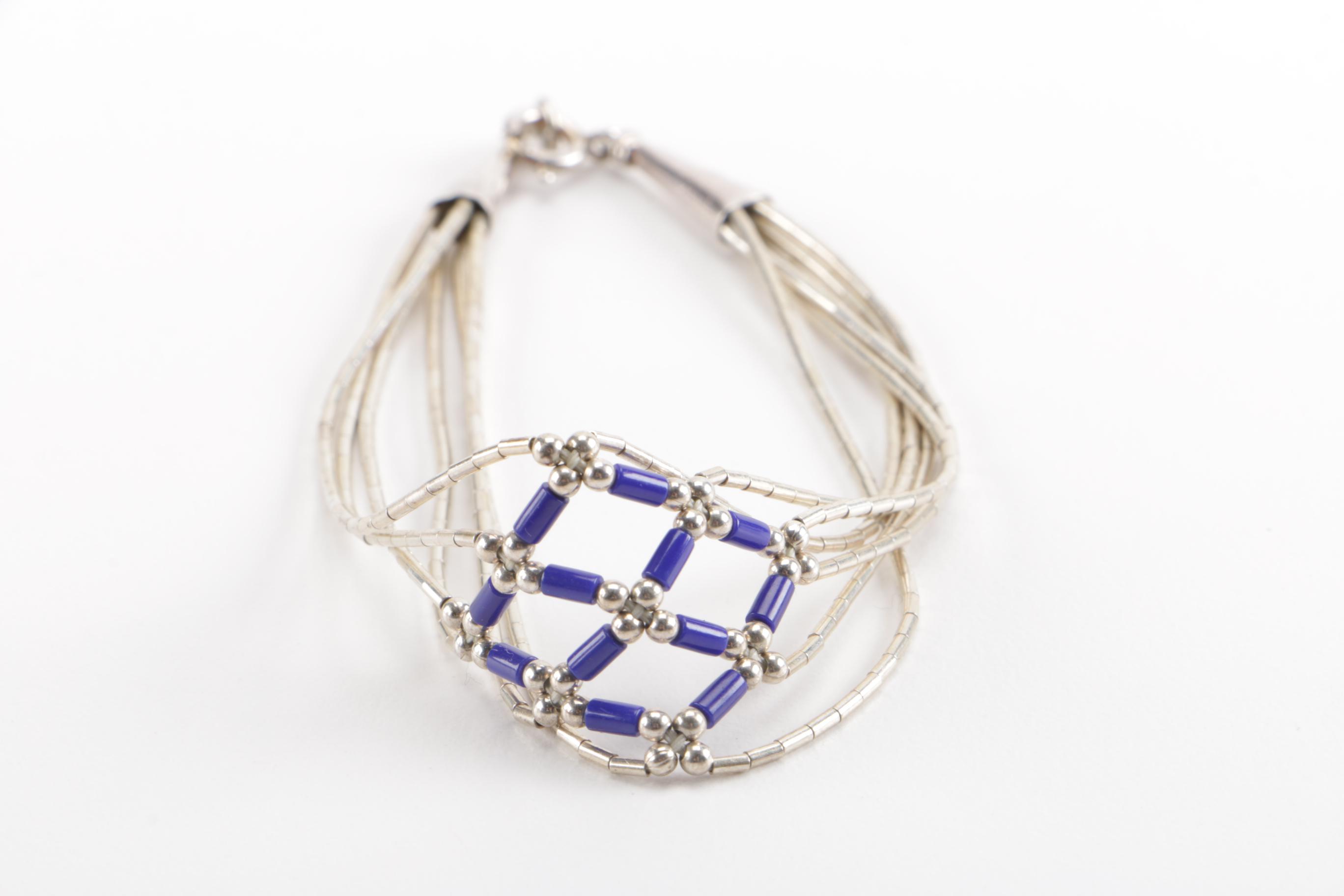 Sterling Silver Cuff Bracelets With Turquoise