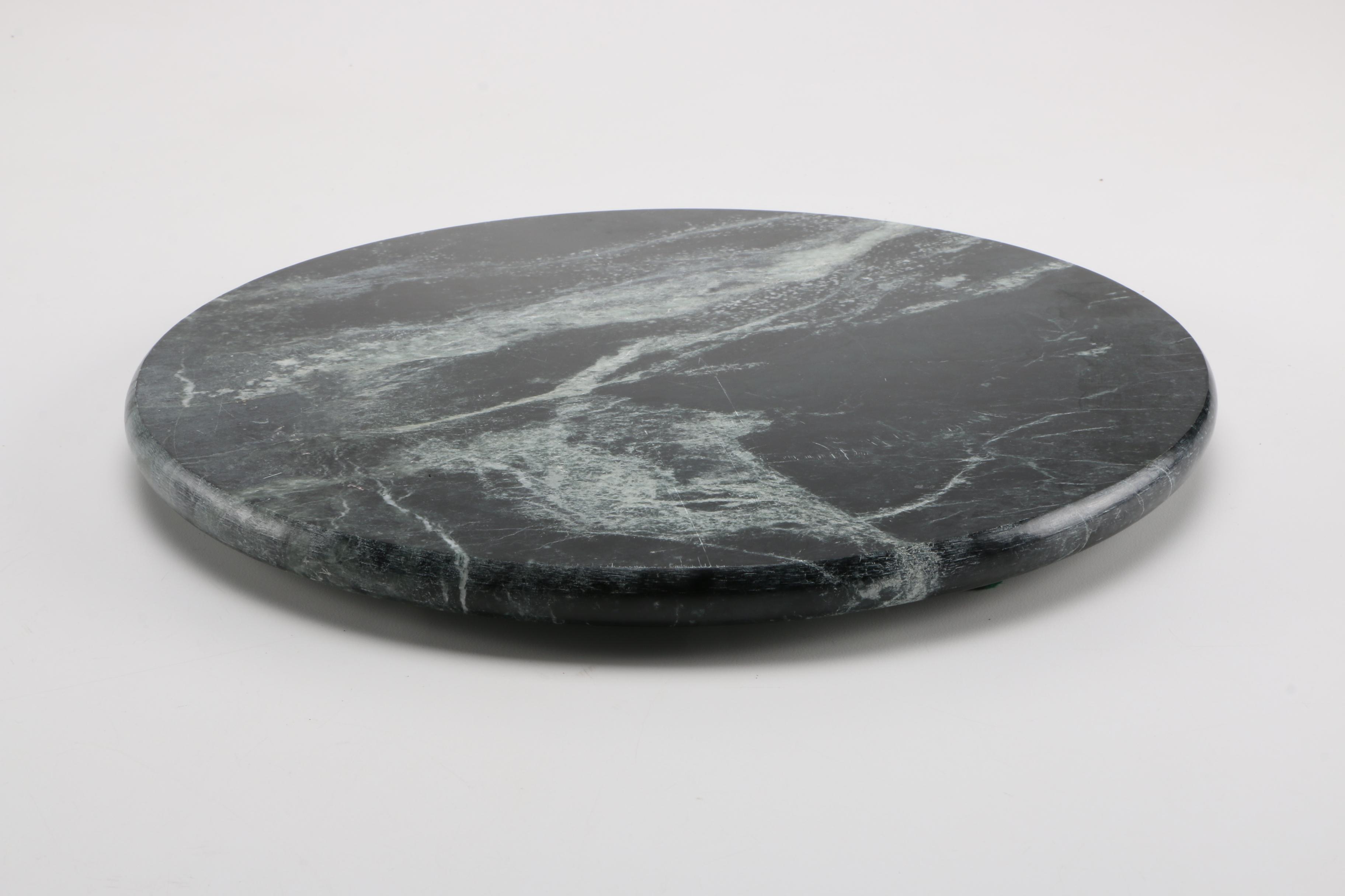 Marble Platter and Agate Leaf Dish