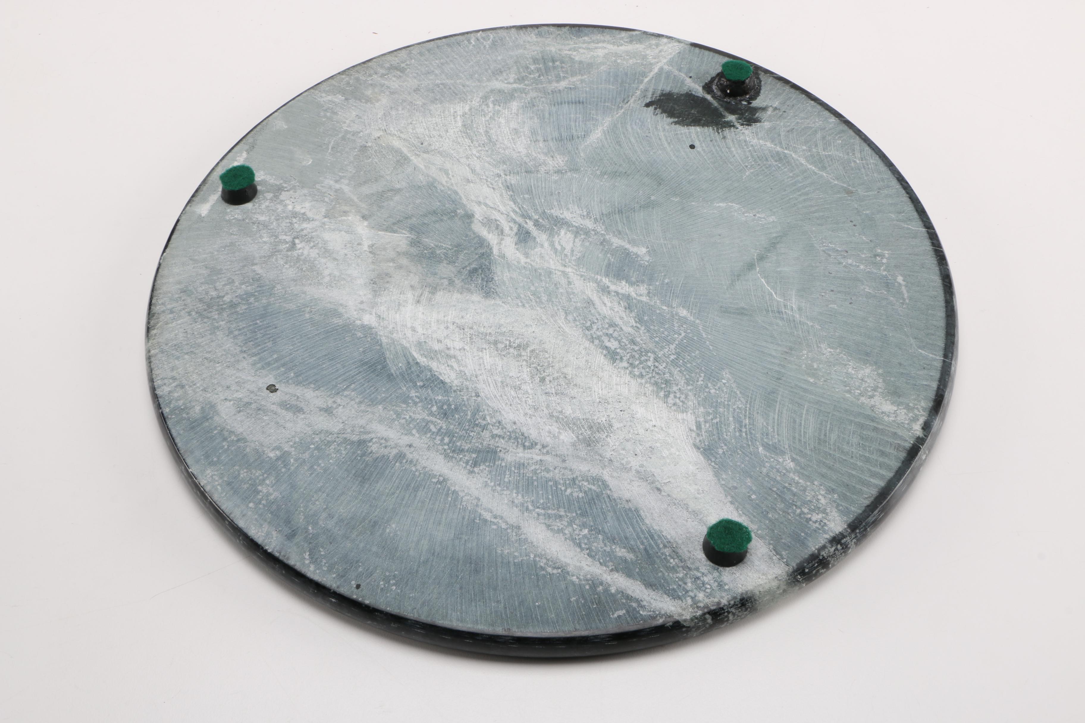 Marble Platter and Agate Leaf Dish