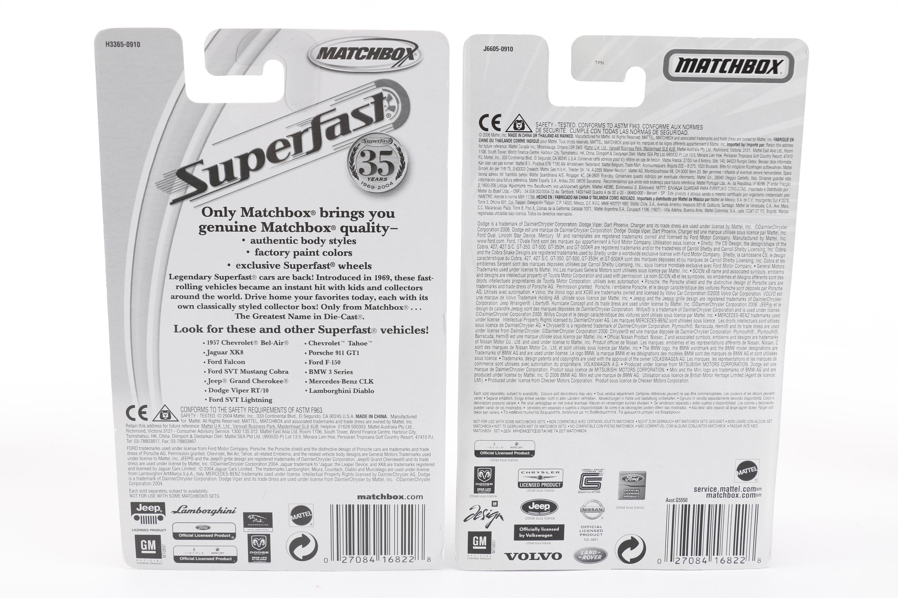 Assortment of SuperFast Matchbox Cars