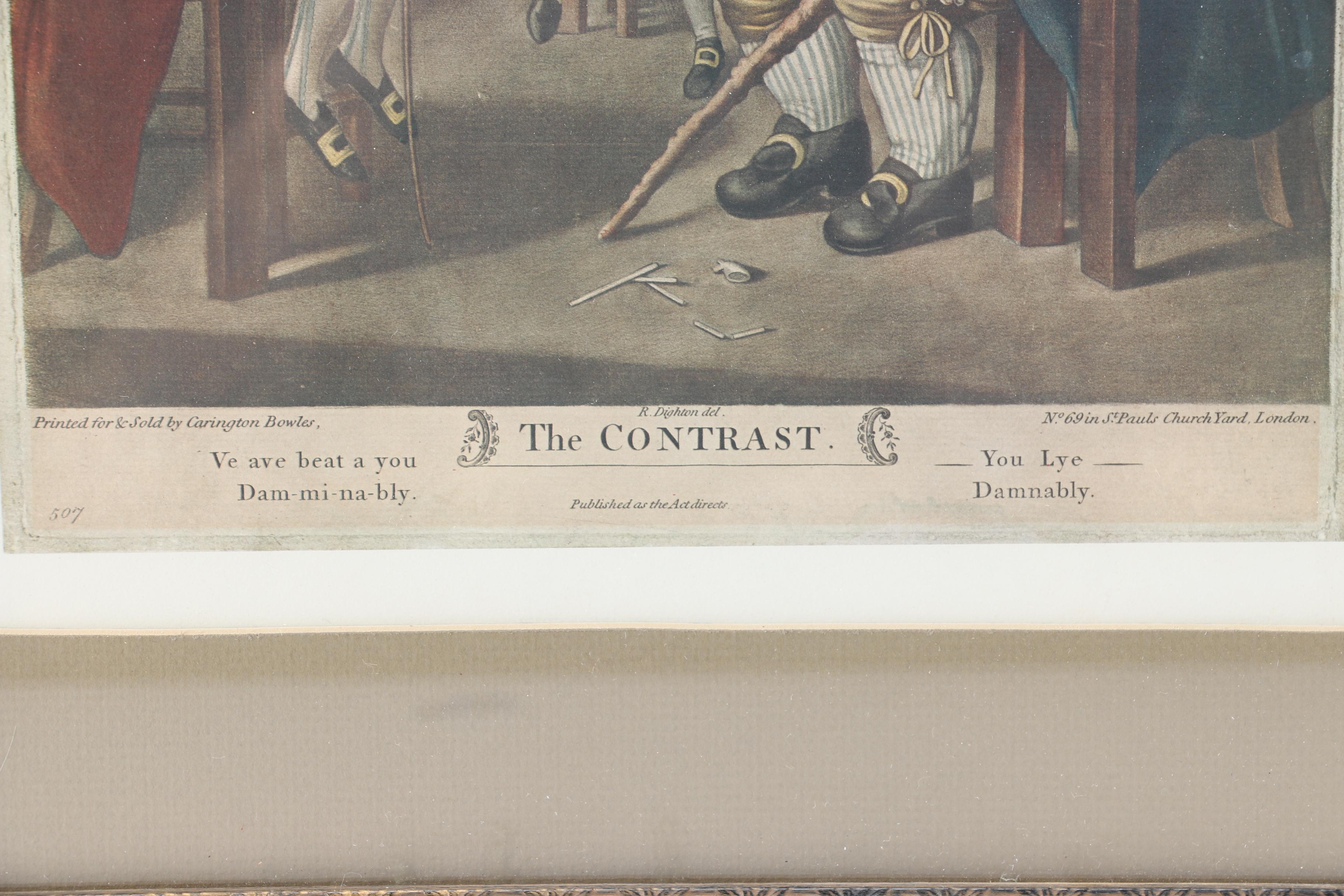 After Robert Dighton Offset Lithograph "The Contrast"