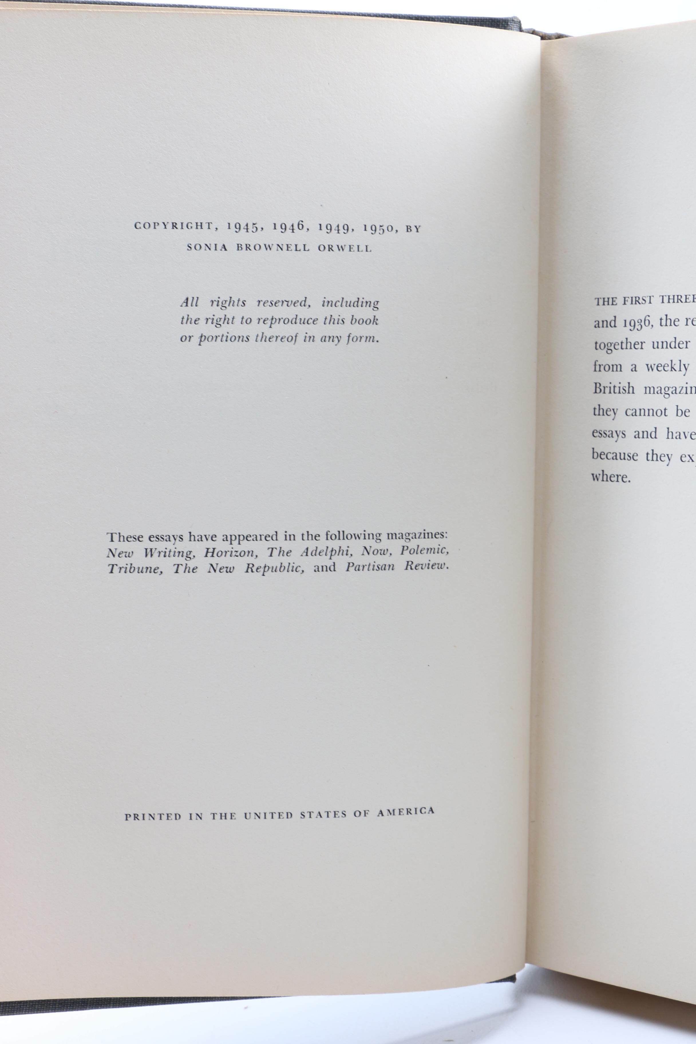 Early Editions of "Animal Farm" and "Shooting an Elephant and Other Essays" by George Orwell