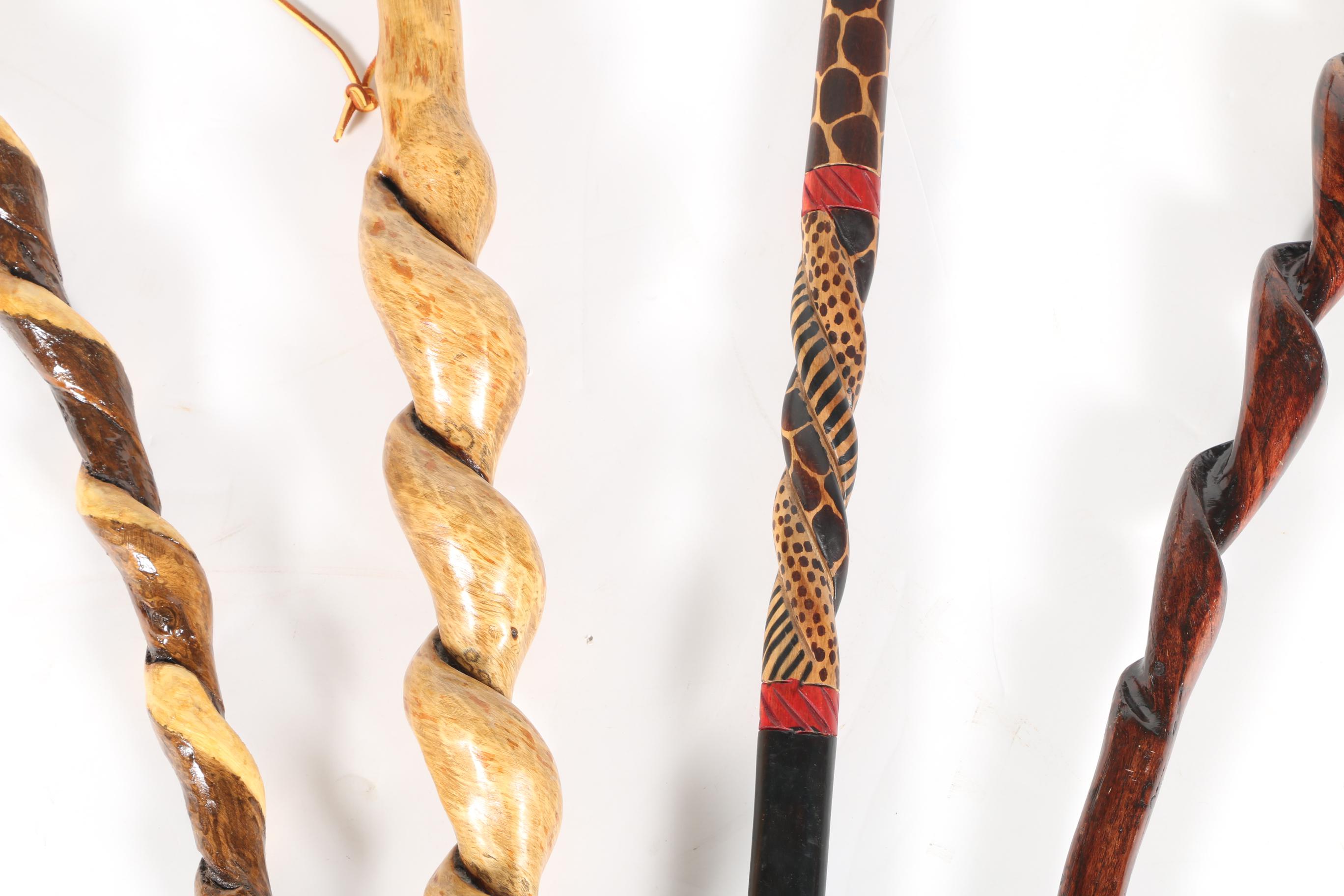 Figural Wooden Twisted Canes