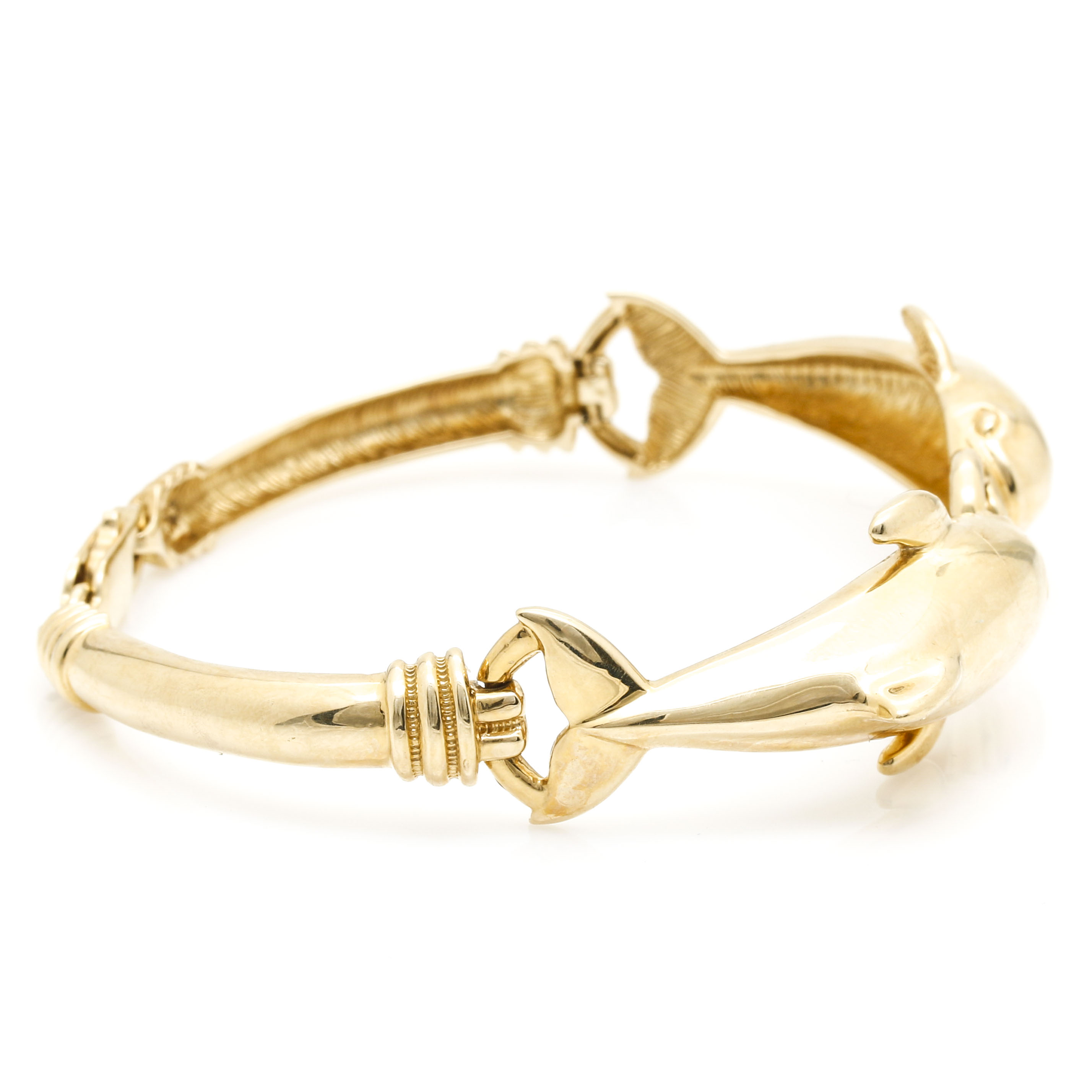 14K Yellow Gold Dolphin Bracelet