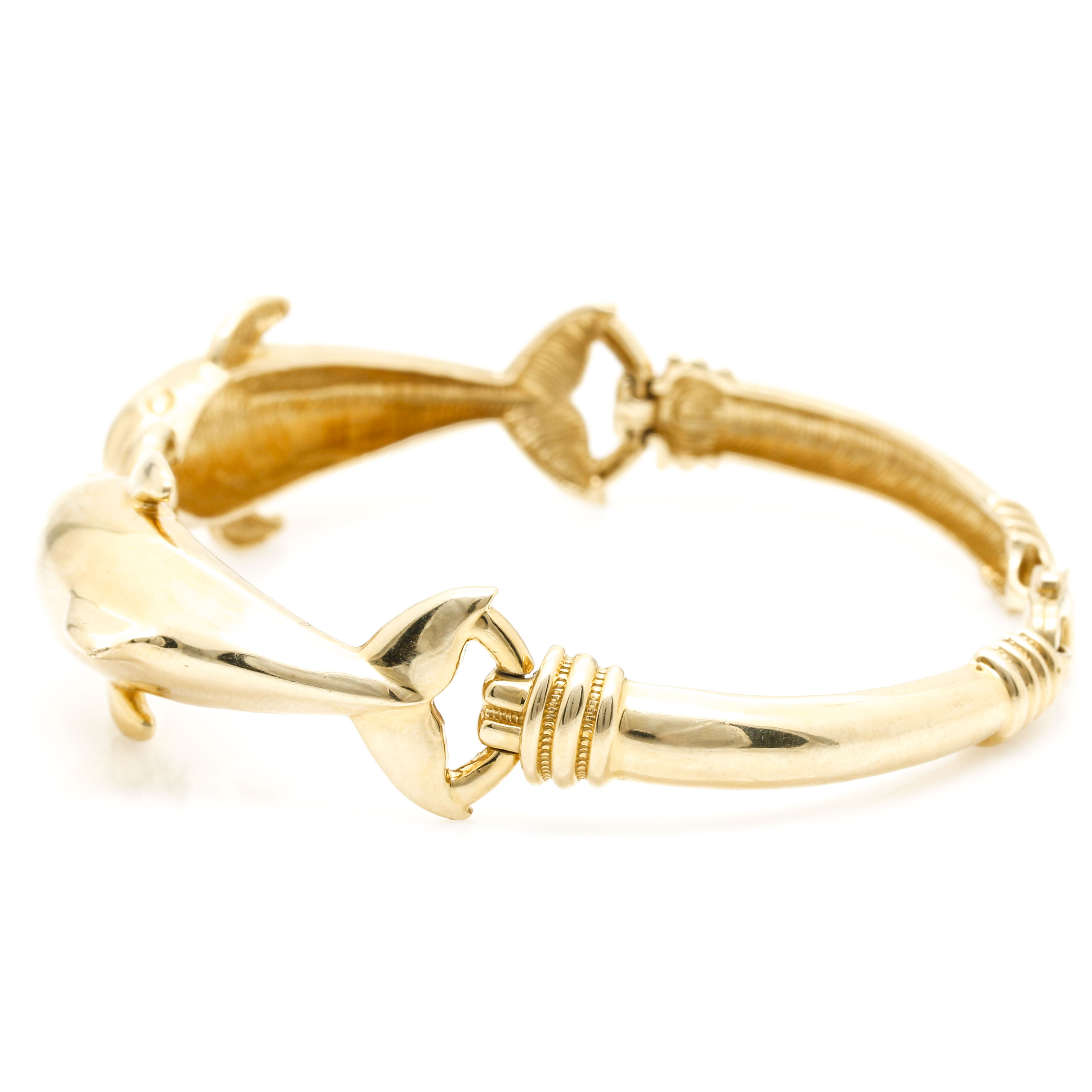 14K Yellow Gold Dolphin Bracelet