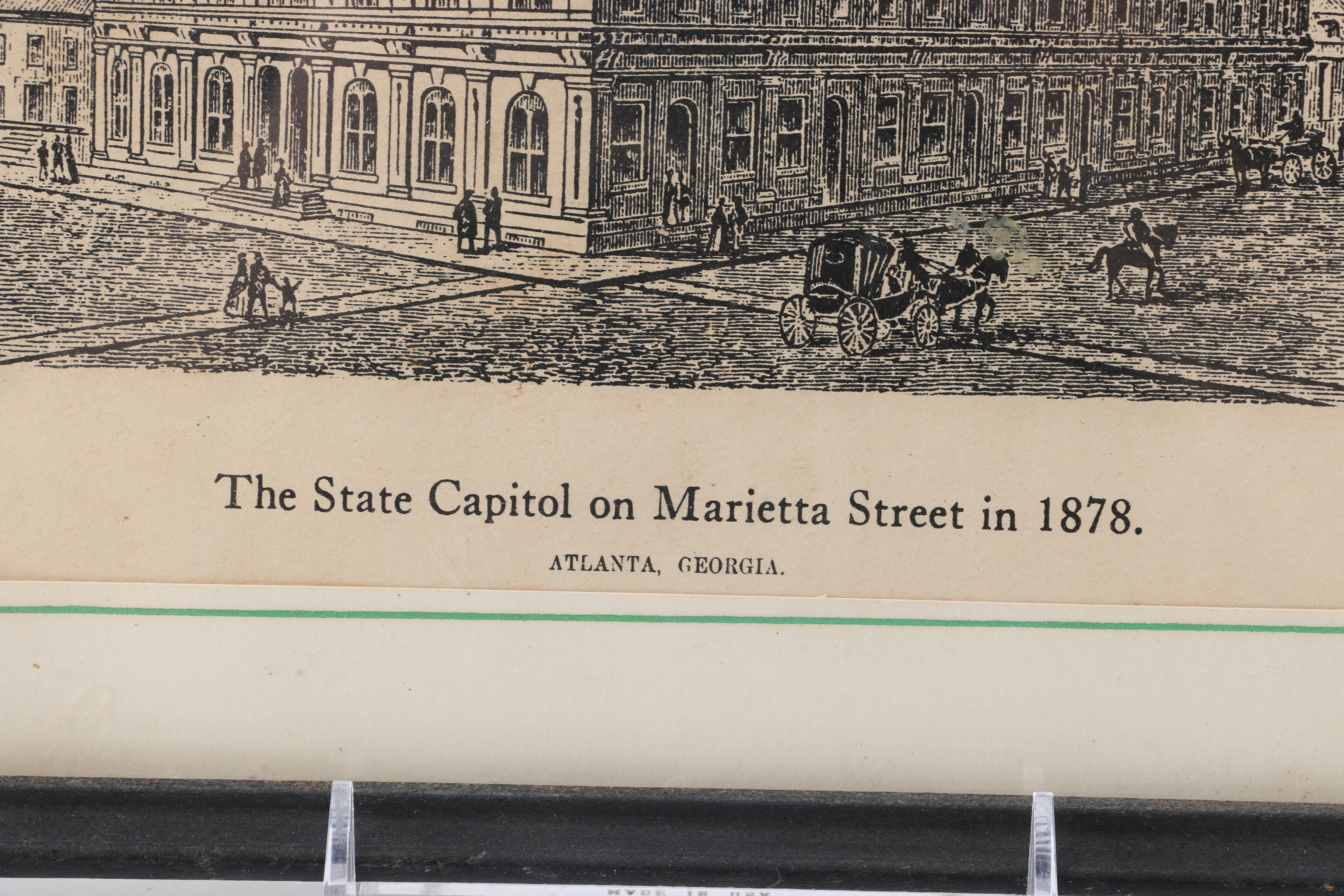 Framed Lithograph of the Georgia State Capitol