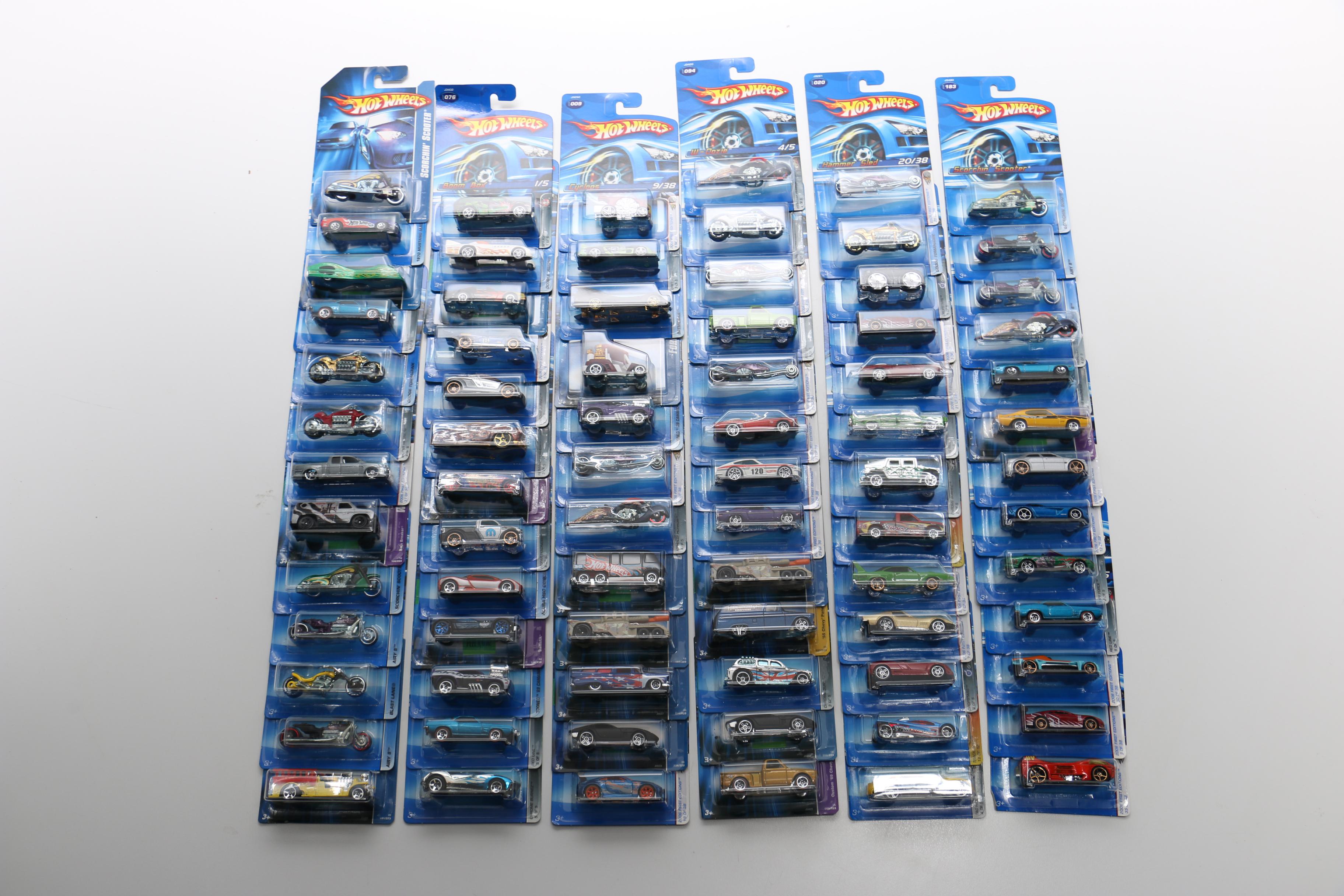 Hot Wheels Cars Including WWE Series and Batmobile