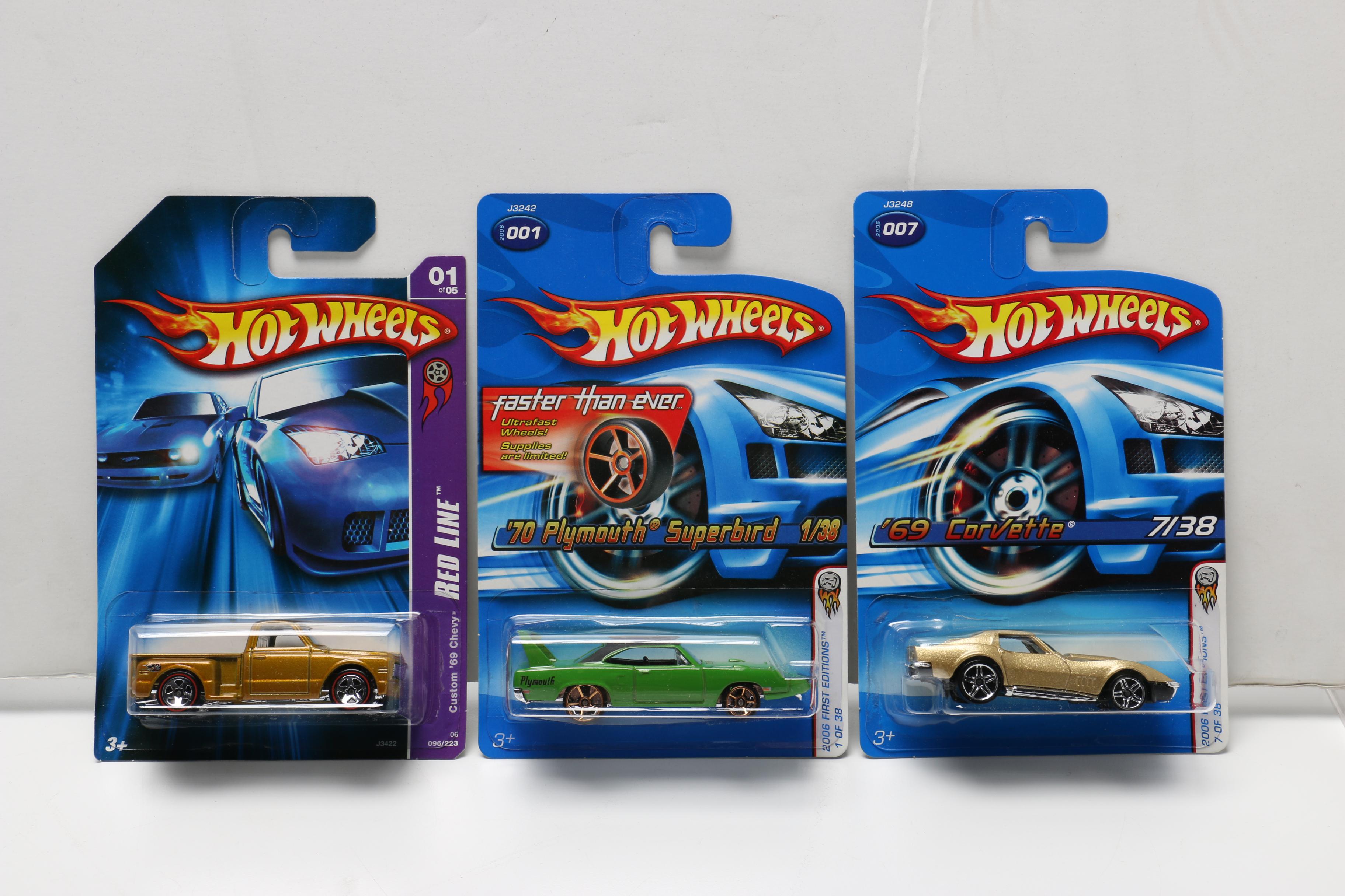 Hot Wheels Cars Including WWE Series and Batmobile