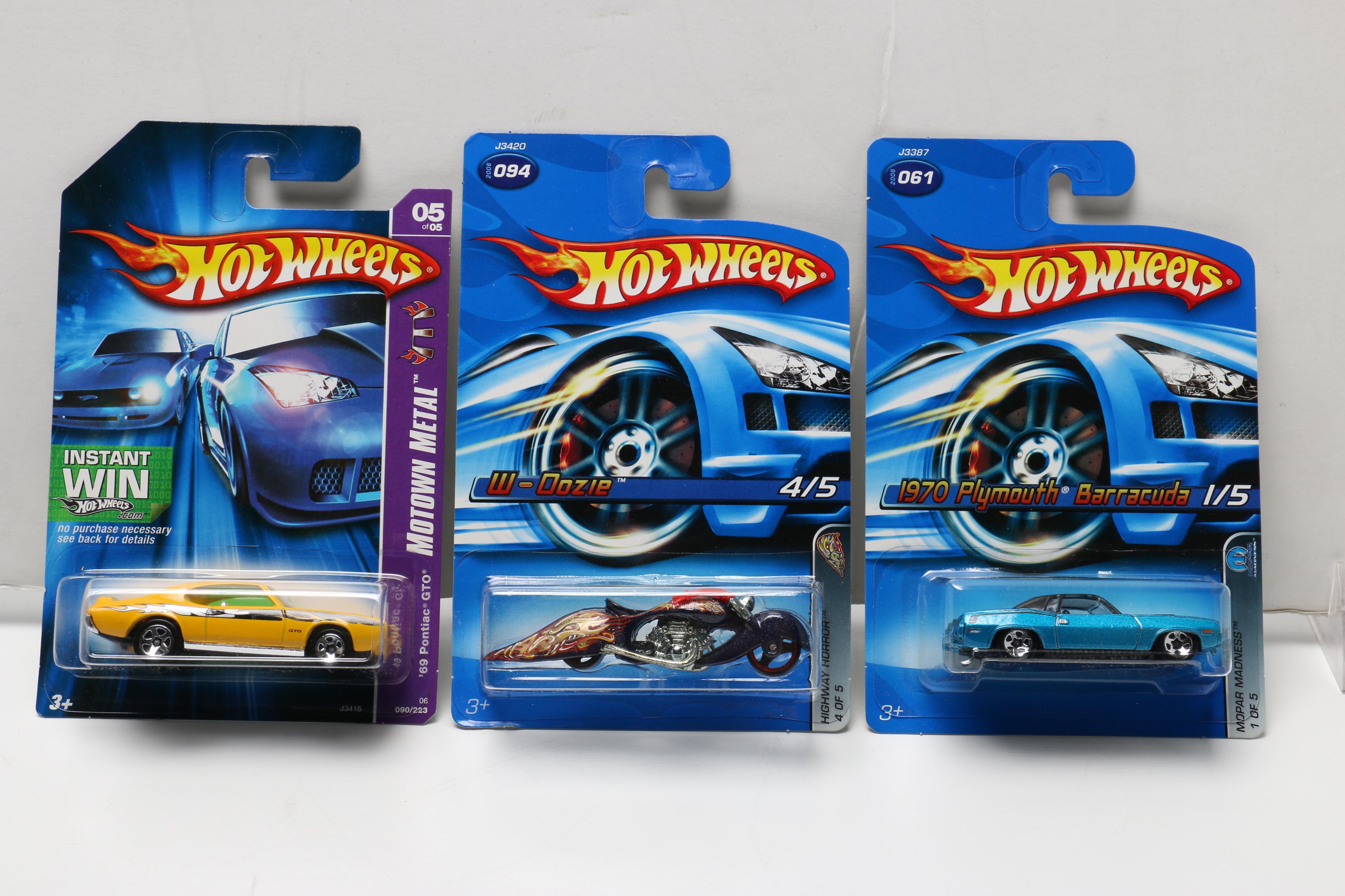 Hot Wheels Cars Including WWE Series and Batmobile