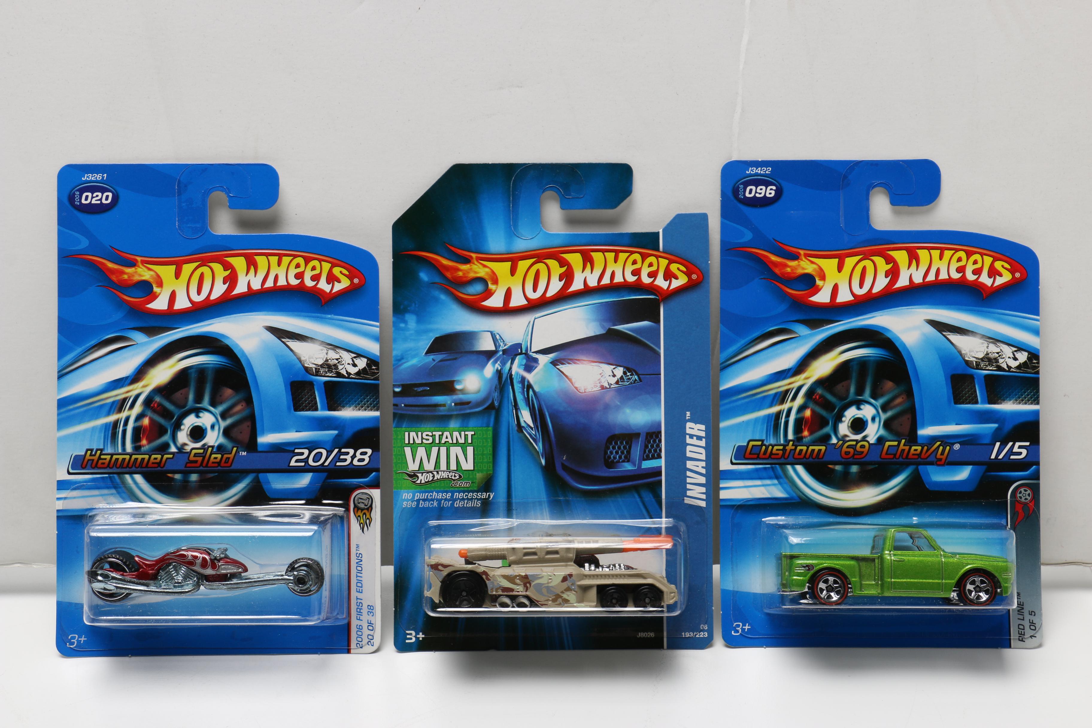 Hot Wheels Cars Including WWE Series and Batmobile