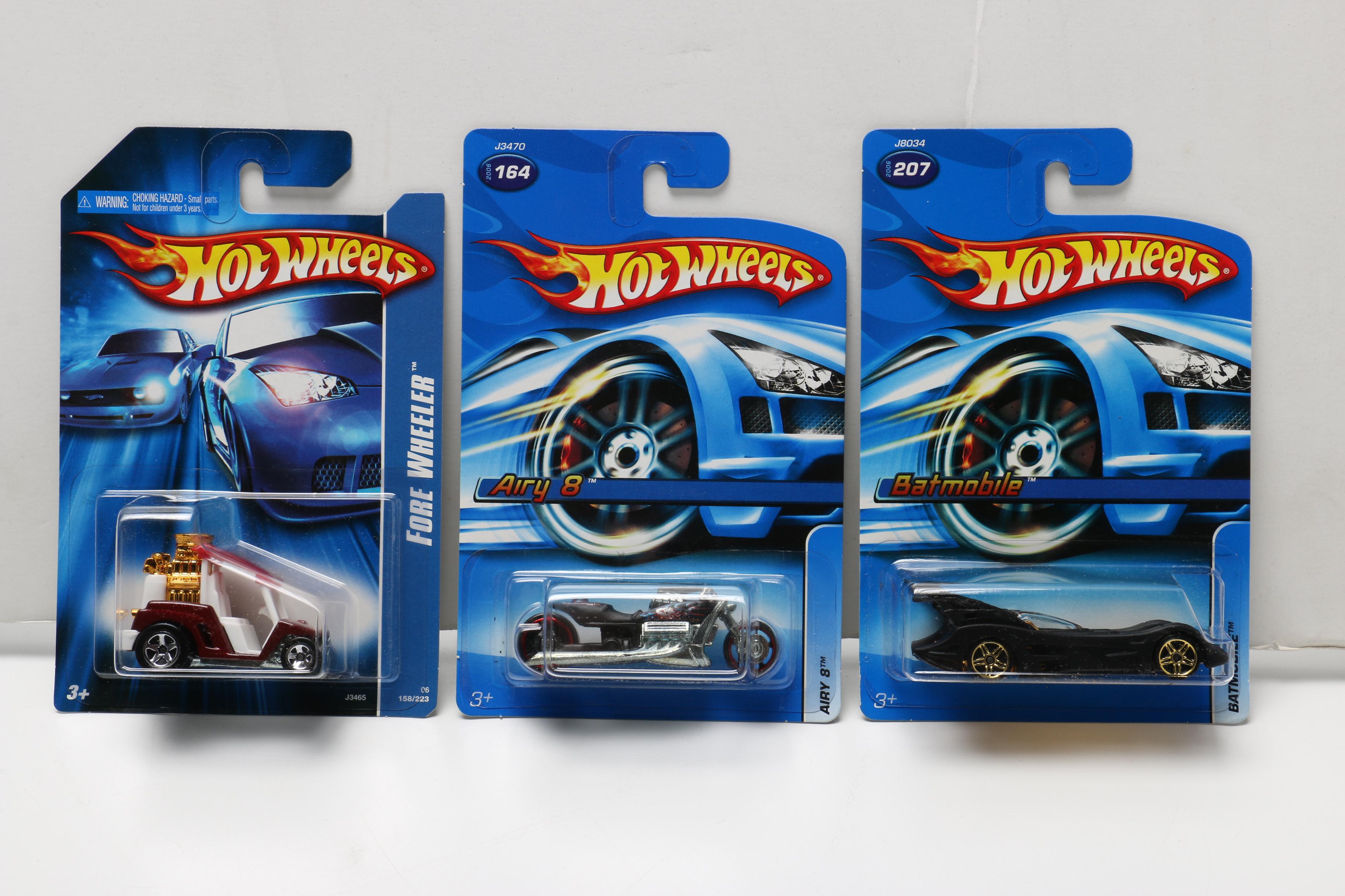 Hot Wheels Cars Including WWE Series and Batmobile