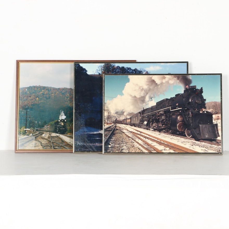 Three Framed Jay Williams Train Photographs