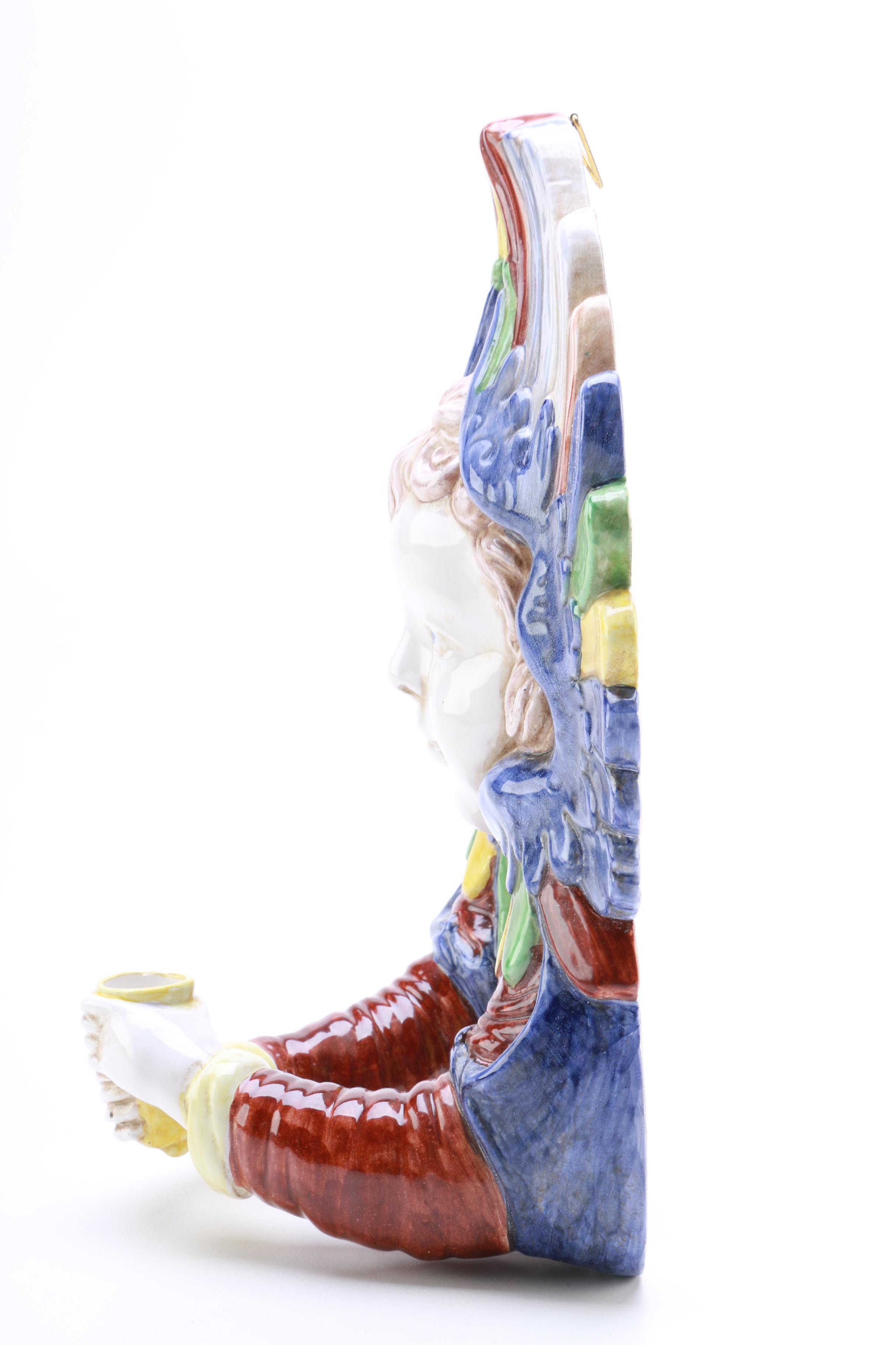 Ceramic Winged Cherub Wall Hanging