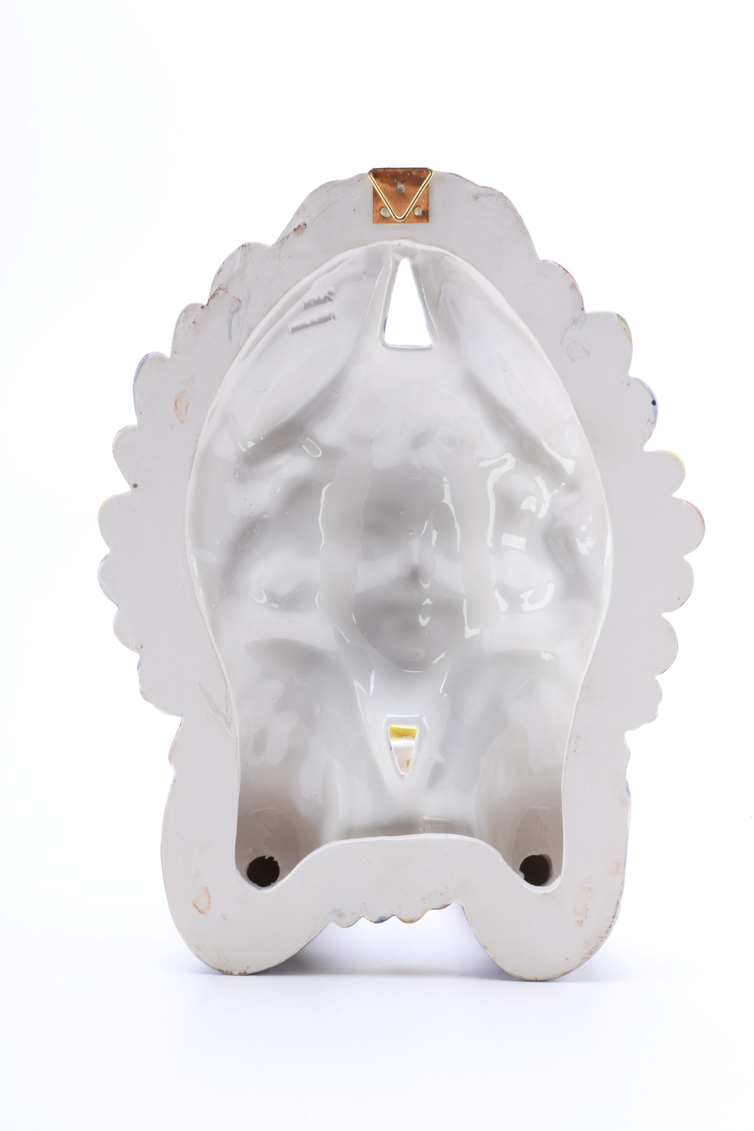 Ceramic Winged Cherub Wall Hanging