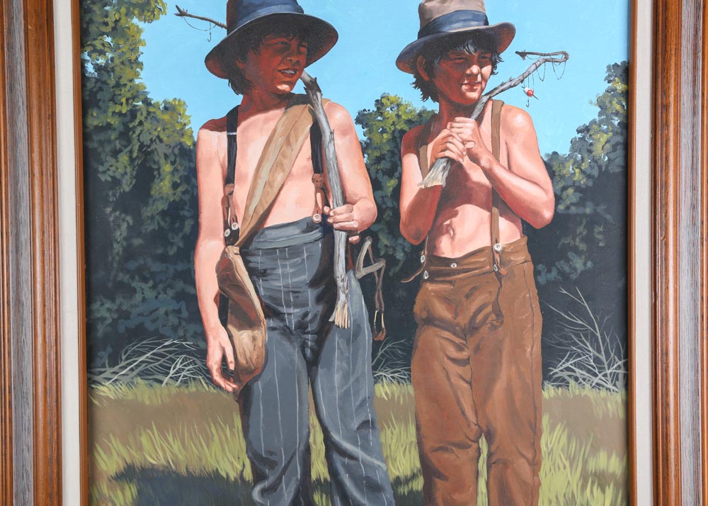 Doug Prine Original Acrylic Painting on Canvas "Going Fishing"