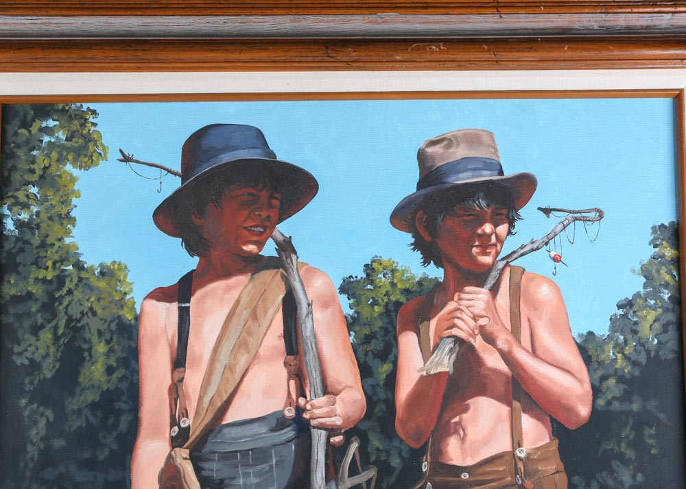 Doug Prine Original Acrylic Painting on Canvas "Going Fishing"