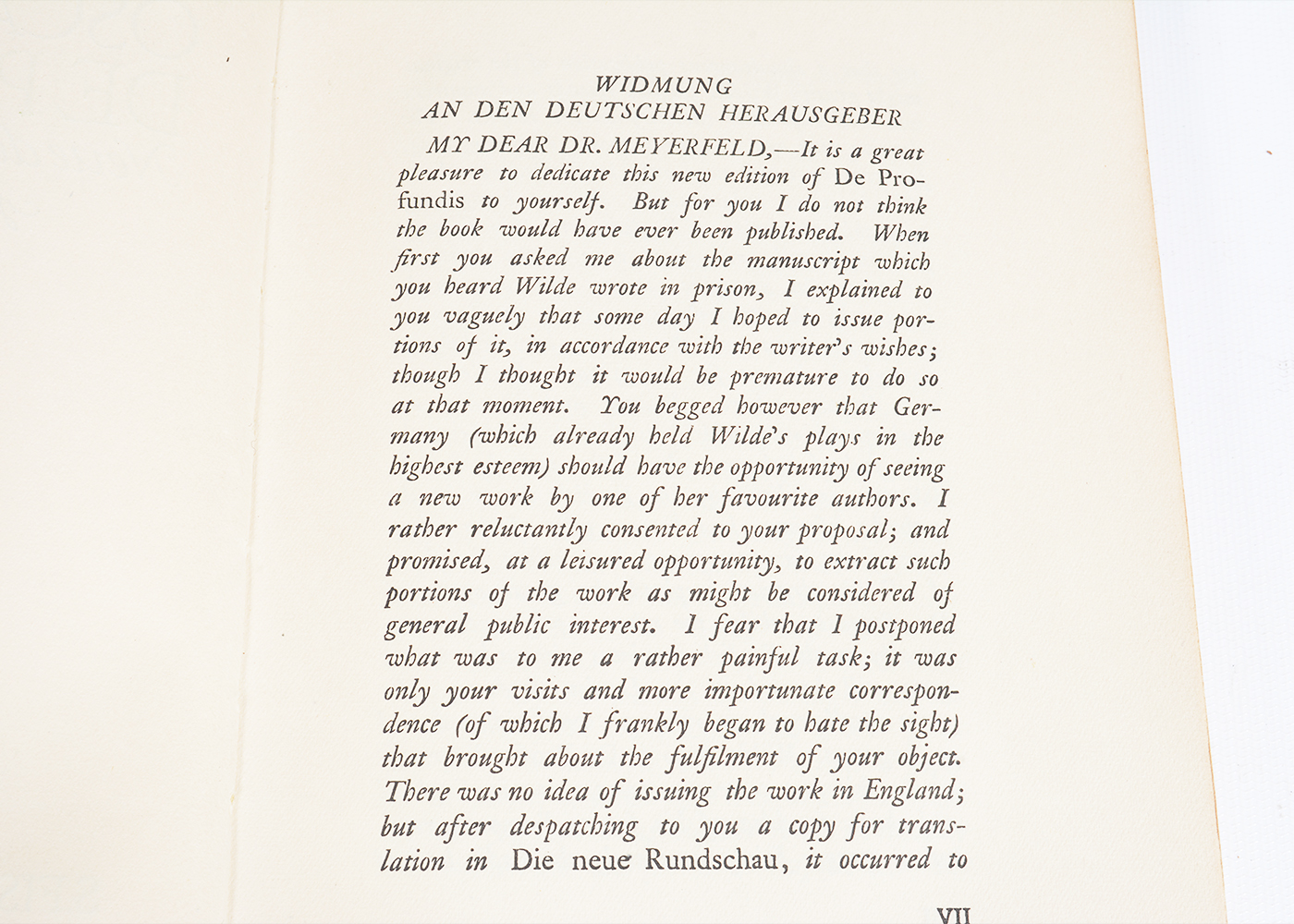 1922  New German Edition of "De Profundis" by Oscar Wilde