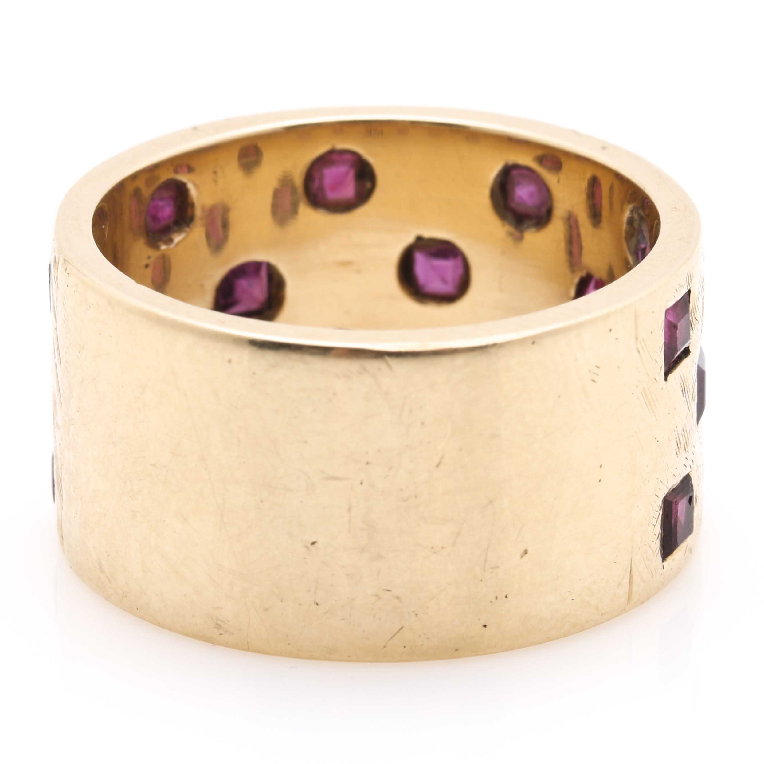 Contemporary 14K Yellow Gold Ruby Ring