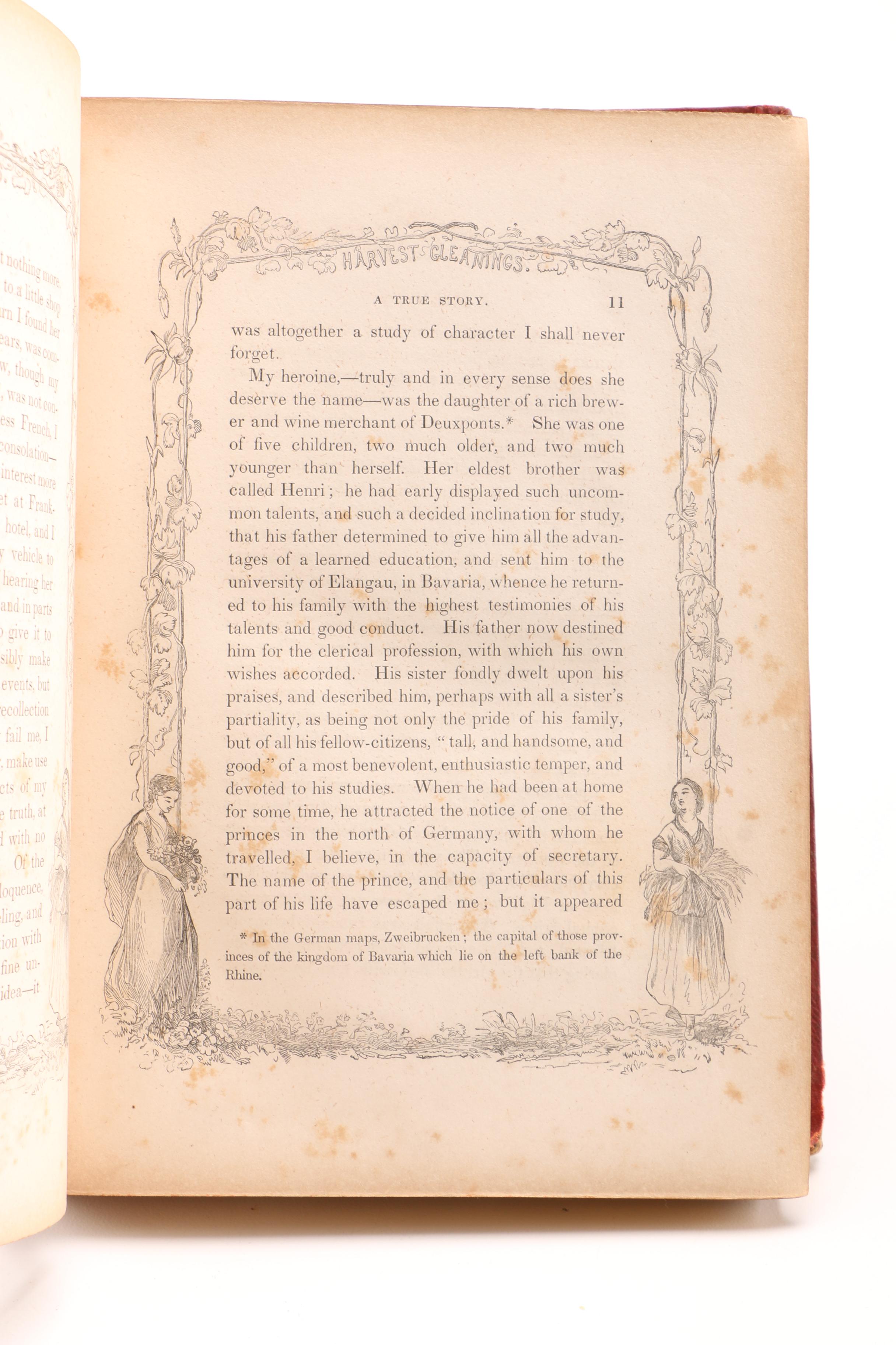 Antique Books Including 1850 "Harvest Gleanings, A Holiday Book"