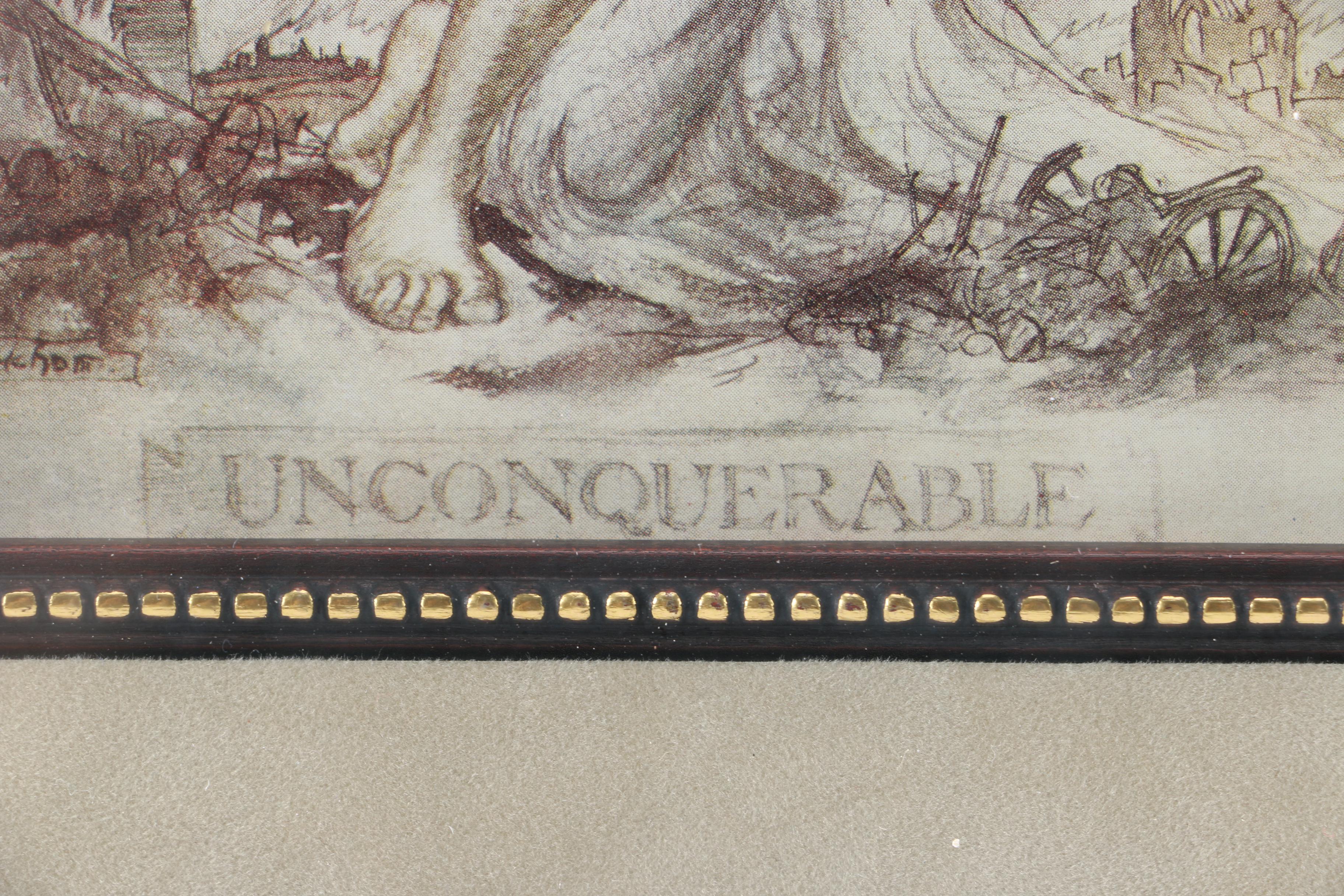 Arthur Rackhom "Unconquerable" Offset Lithograph