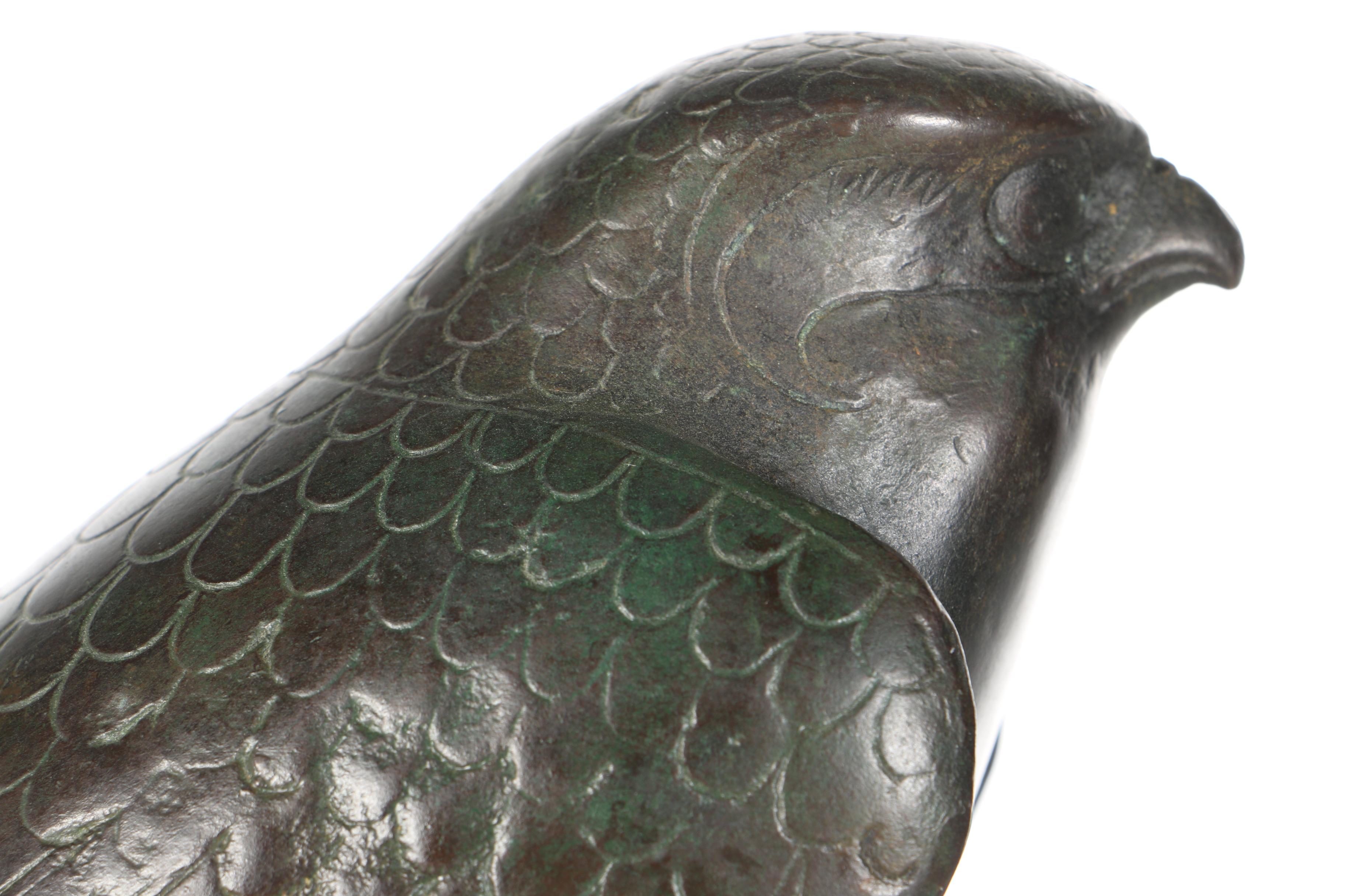 Brass Horus Falcon Sculpture